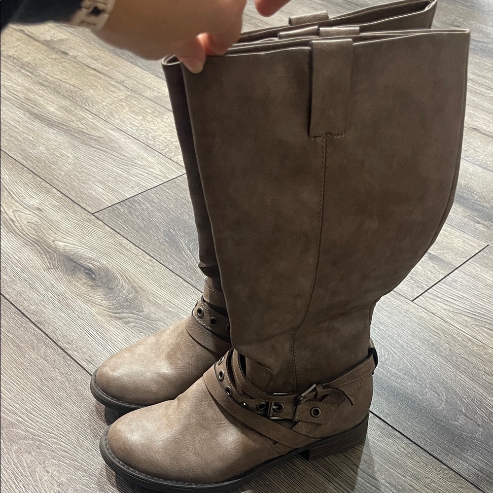 Limelight Taupe Over the Knee Boots